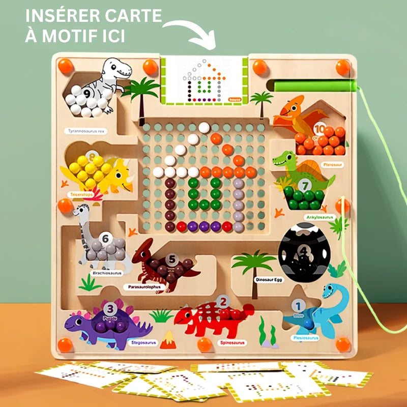 DinoMagnet Jeu Labyrinthe de nombres et couleurs (3 à 5 ans)