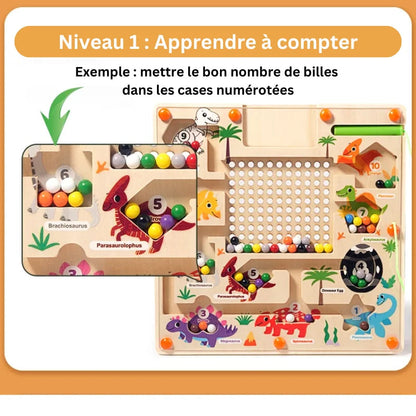 DinoMagnet Jeu Labyrinthe de nombres et couleurs (3 à 5 ans)