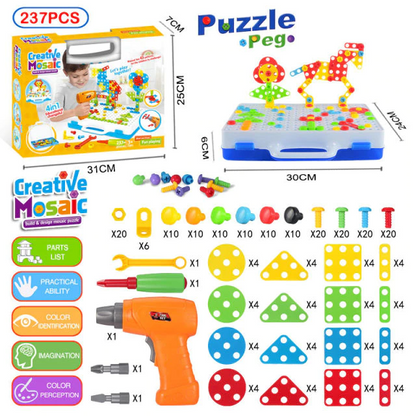 Coffret Puzzle 2D/3D + Perceuse (3 ans+)